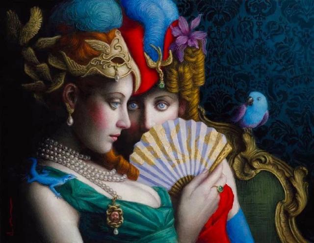 人 和 狐 呈现 苏妲己 般神化作品 表现神秘意象的油画 腾讯新闻