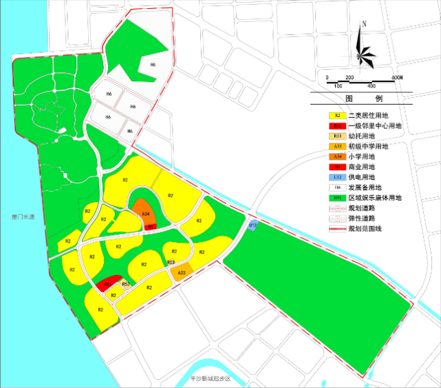 規劃項目位於珠海高欄港經濟區平沙新城,規劃範圍北至海泉灣一期建成