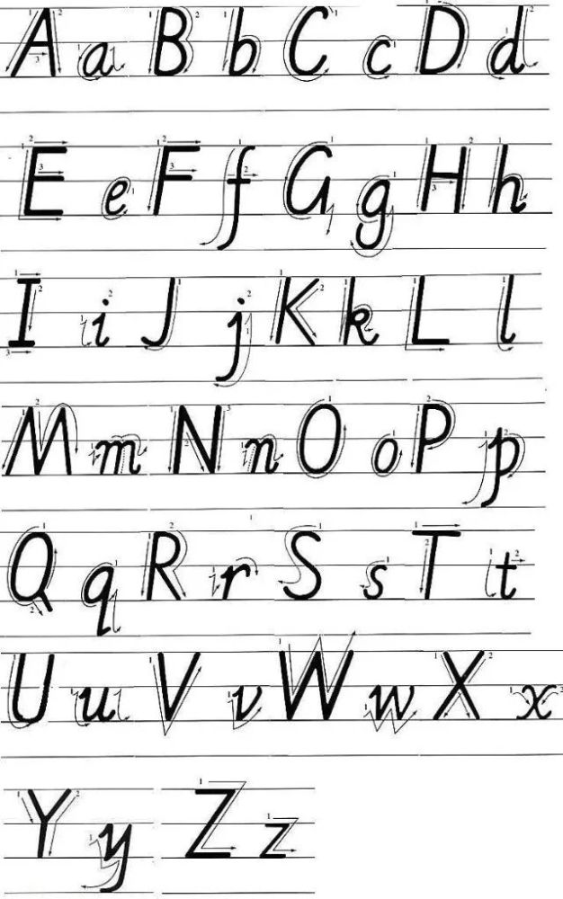 英语 , 26个英文字母大小写规范书写技巧