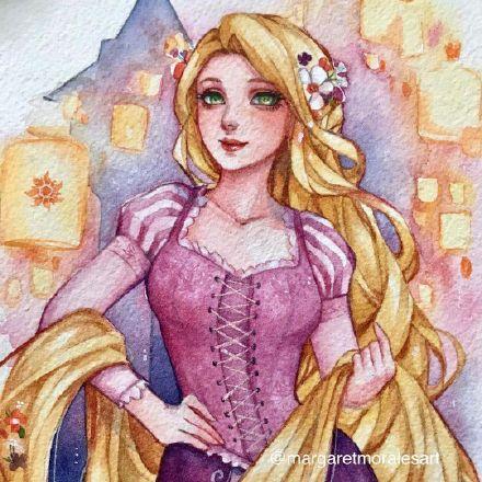 迪士尼公主彩绘头像这个色彩的结构真是太赞了