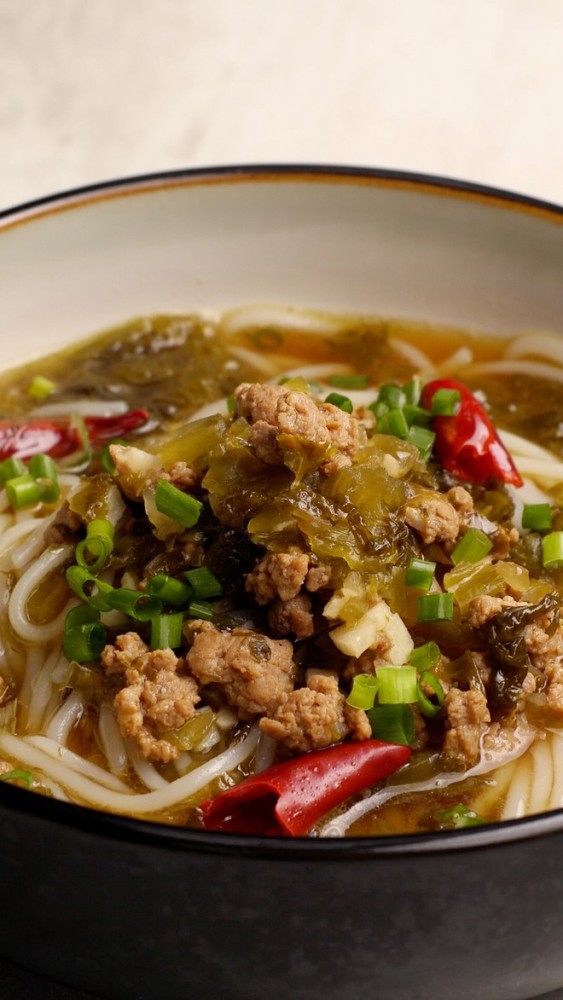 快手菜酸菜肉末米粉酸辣可口做法简单超美味