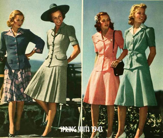 二战时期的时尚 美国女性穿出硬汉风 职场装扮也首次出现 美国 裙子 西装 着装 时尚