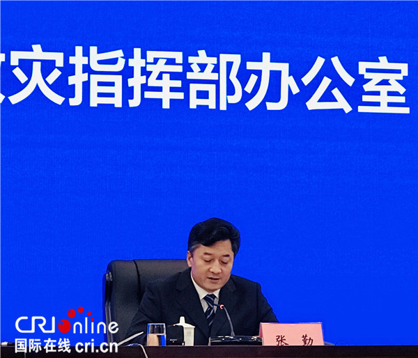 广西地震局局长张勤发言 摄影 唐颖倩