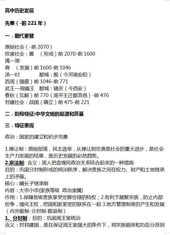 高中三年历史发展史大全 高中生人手一份 强烈建议打印 腾讯新闻