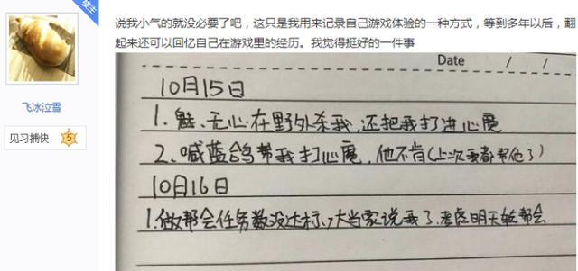 妹子玩家自制记仇小本本,连续记录300多天在逆水寒里的糟心事