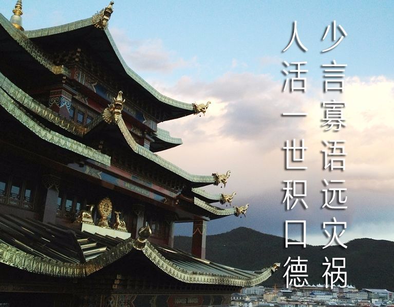 人活一世,积口德,少言寡语,远灾祸!