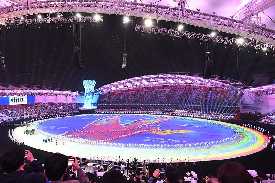 第七届军运会开幕式在武汉举行 中国代表团压轴入场