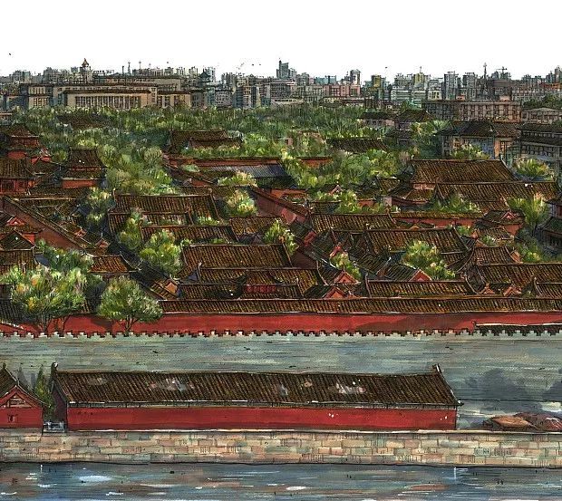 90后马克笔插画师的故宫全景图,惊艳手绘界:耐得住寂寞,终会繁花似锦