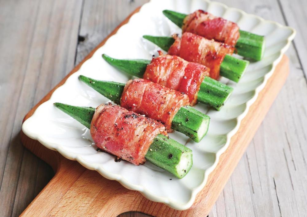 秋葵和培根还能这么做?卷一卷,煎一煎,营养快手,好看又好吃