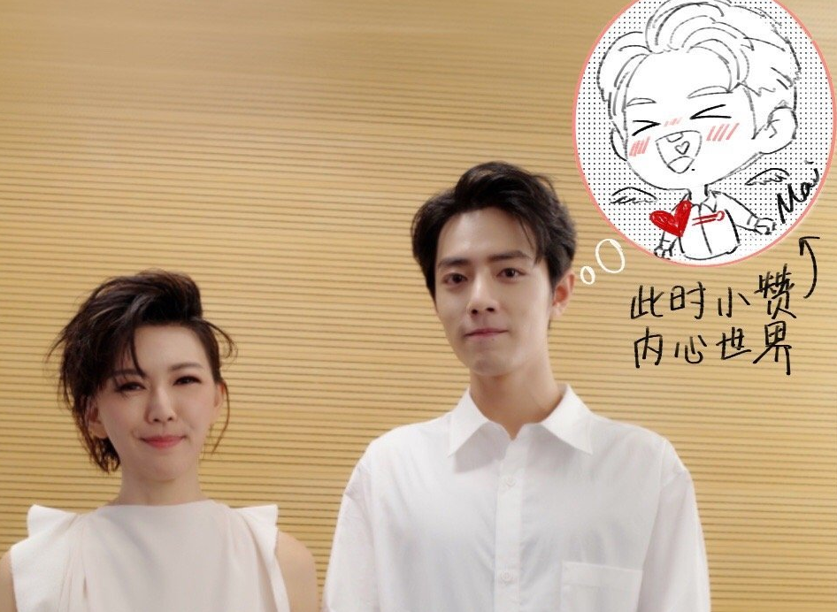 肖战成功追星孙燕姿,两人一直互相鞠躬太有画面感,表情太真实_腾讯