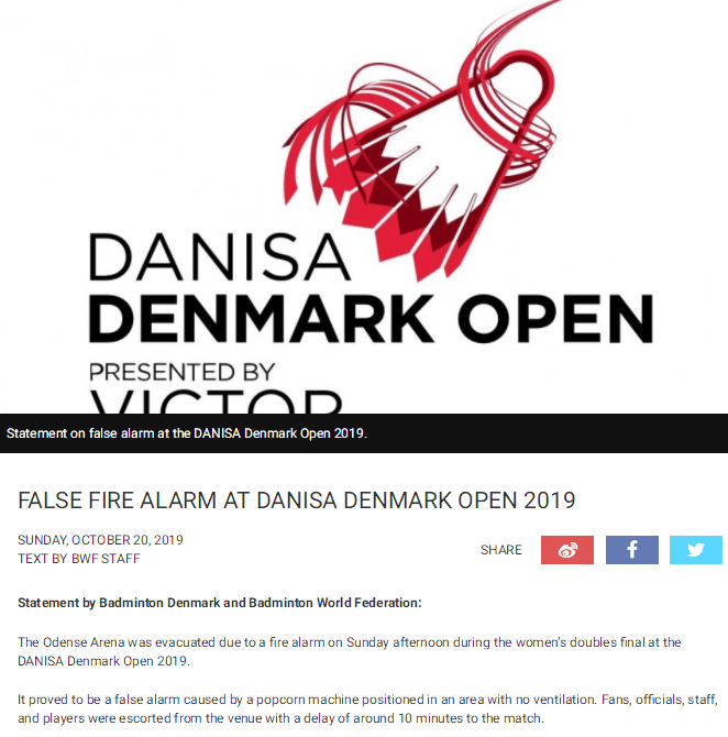 因火警中断官方解释亮了!丹麦公开赛:陈清晨/贾一凡遭逆转失冠