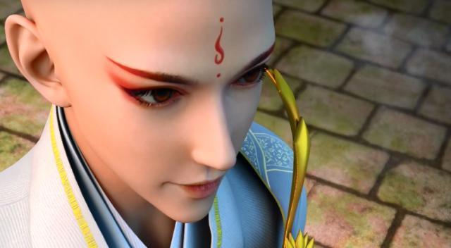 也不赖,人气角色无心入魔时一脸红妆,花钿从额前绕到脑后,分外妖娆