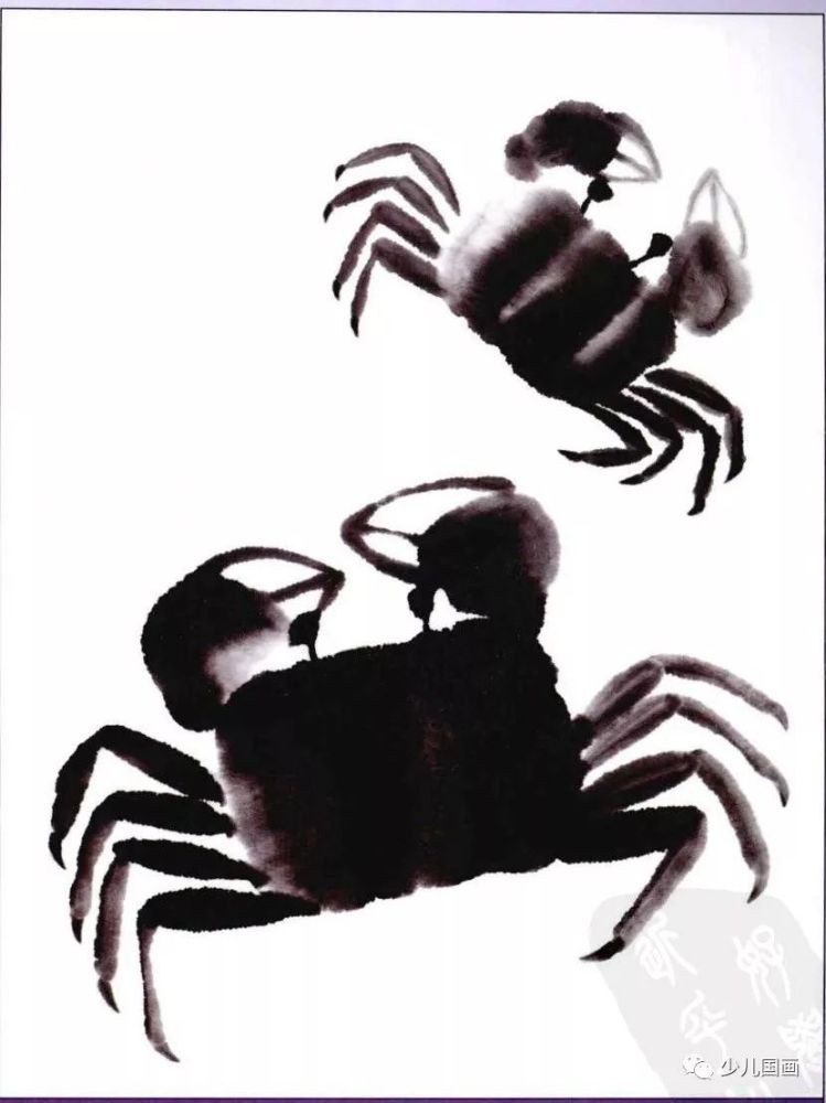 儿童国画基础:螃蟹画法