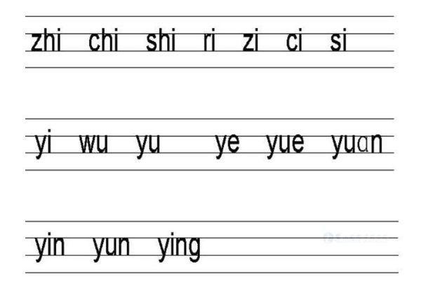 开头的韵母 y=整体认读音节=韵母读音