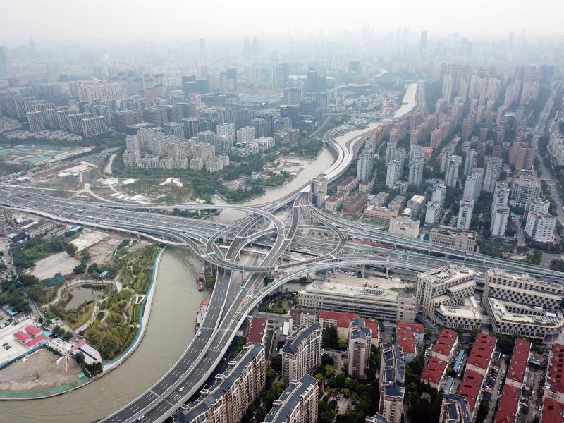 上海北橫通道首座互通立交今通車,中環線,長寧路,北翟路實現互通連接!