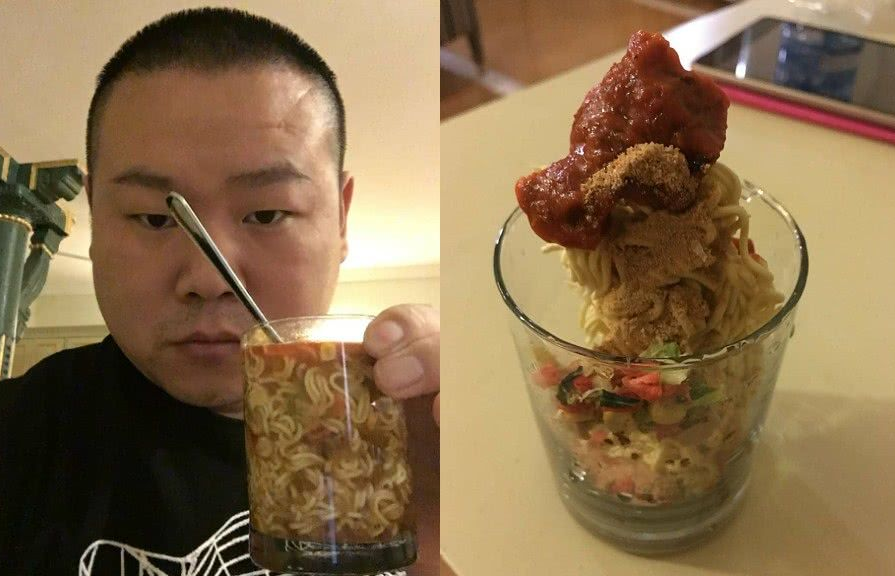 明星怎么吃泡面?小岳岳玻璃杯吃,张艺兴用冠军杯吃,看到马云点赞!