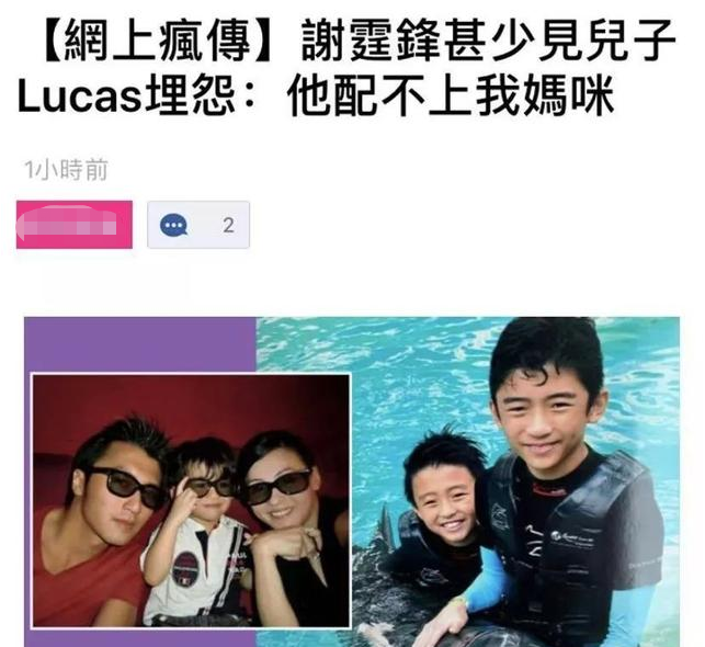 他和张柏芝的大儿子谢振轩在接受采访的时候,表达了对父亲的不满,让