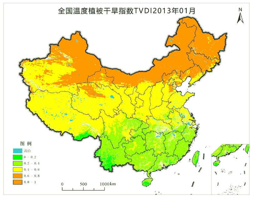 全国温度植被干旱指数TVDI数据