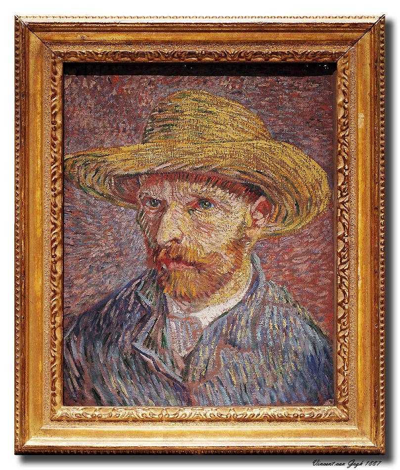 梵高油画技法研究——《戴草帽的自画像》