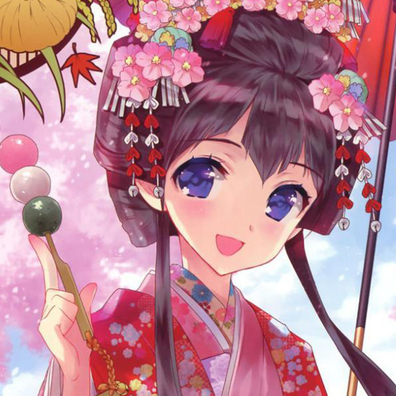 有趣可爱的二次元和风少女头像,眼睛甚是好看,有日月星辰,春夏秋冬!