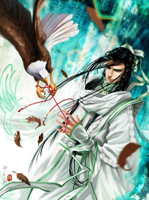 此人手持神刀天泣,刀法极快,出招时能见六翼展翅.