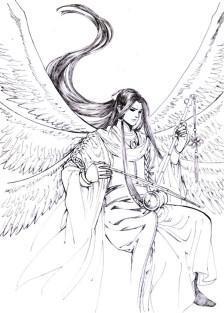 此人手持神刀天泣,刀法极快,出招时能见六翼展翅.