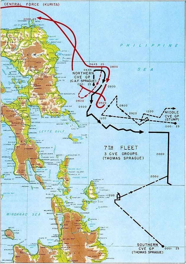 3分队,即"塔菲3号"舰队,为舰队中的护航航母提供护航.