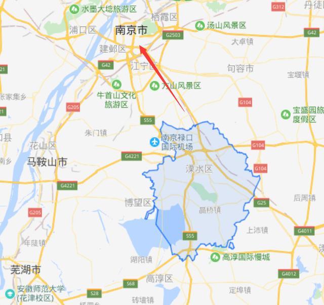 在地理位置上,溧水區位於南京市中南部,地處北緯31°23′～31°48