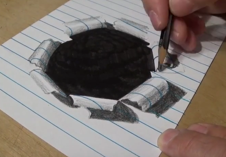 美术生纸上画"黑洞",开始:画个圈?结束:马上去套路朋友