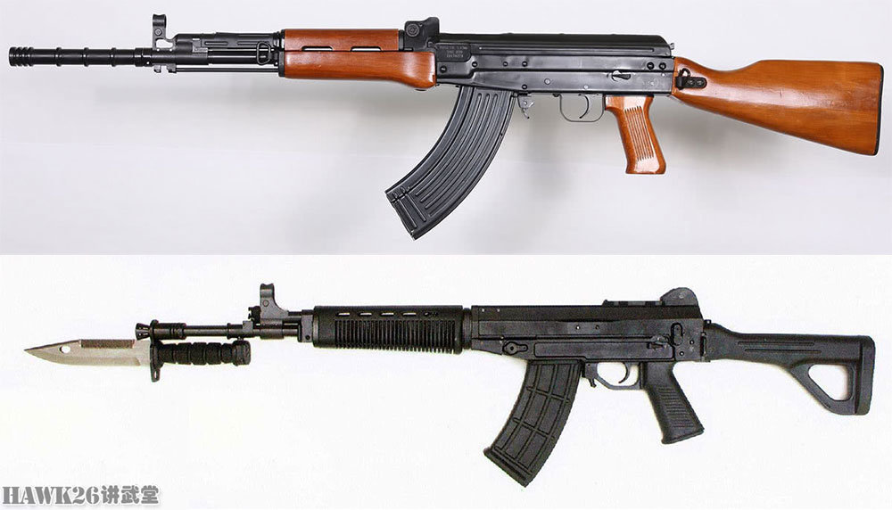 此图用来展示上文中提到的,81式步枪(上)和qbz-03步枪(下)机匣左侧的