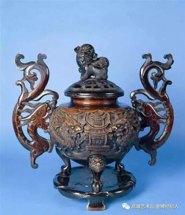 中国 清代銅香爐 銅嵌銀絲大香爐 銅器 5キロ