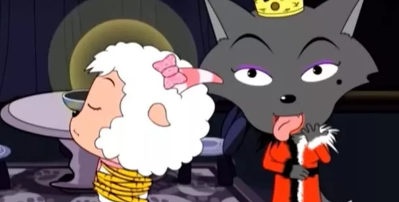 美羊羊为了"活命",给红太狼看自己的素颜照,卸妆后的她是真的丑!