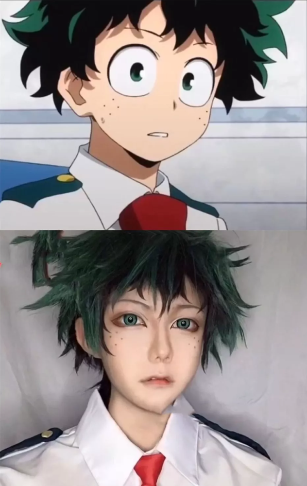 超赞的大神仿妆漫画绿谷出久还好看到野画集的他心动了