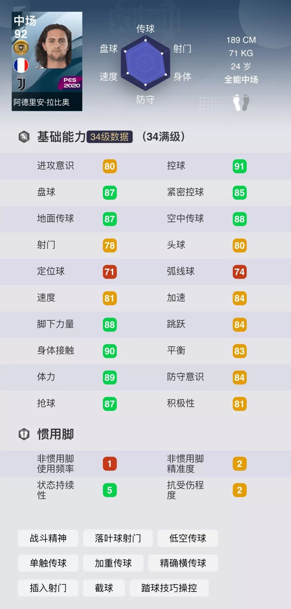pes2020中场排名_PES2020二十大热门金球中场盘点评析——下篇