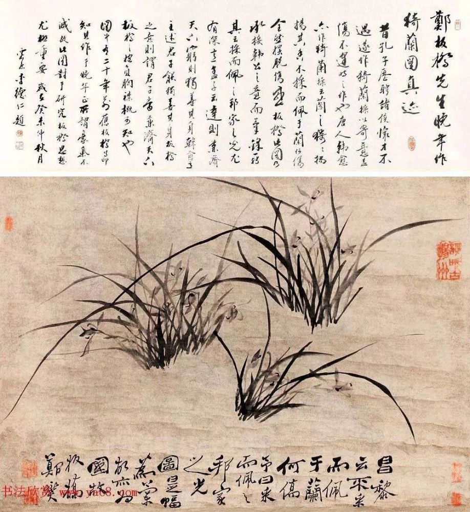 郑板桥 兰花图 北京故宫博物院藏题画(清)郑板桥日