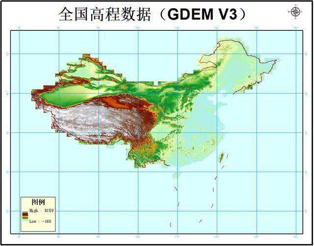 中國區域數字高程數據