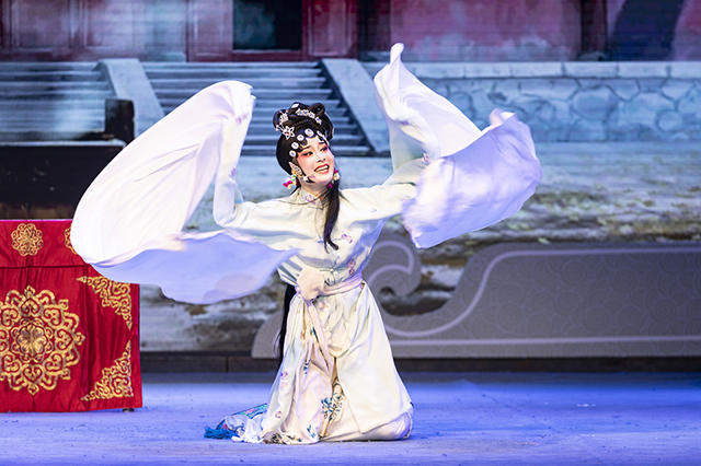 紧接着,两段精彩的扬剧片段掀起了全场的一个小高潮.