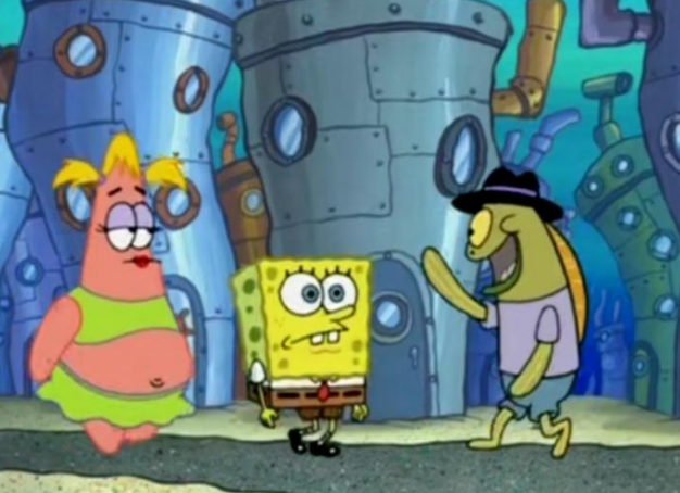 海绵宝宝:长相平平的派大星,女装之后居然迷倒比奇堡所有人!