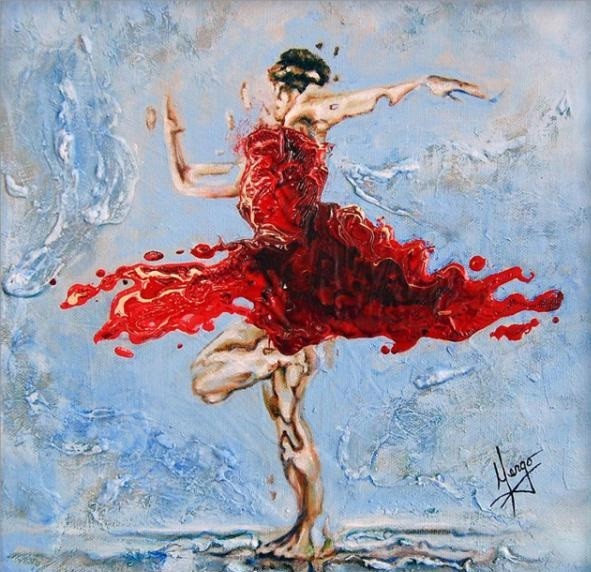 独特的厚墨法油画,靠颜料堆积而成,给人强烈的视觉冲击效果