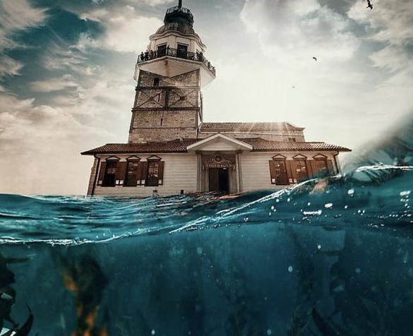 他将现代城市与大自然的照片,合成到一起,创造了超现实的梦境!