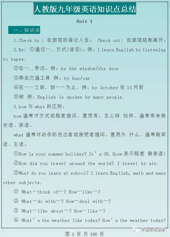 初中英语 重要语法知识归纳总结 给孩子打印 3年考试不用愁 腾讯新闻