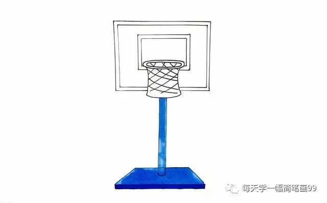 每天学一幅简笔画-篮球架简笔画步骤图片大全