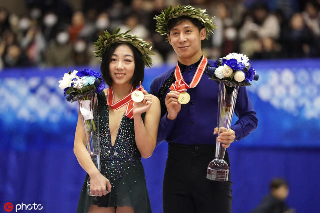 隋文静\/韩聪花滑日本站夺冠 大奖赛两站第一晋