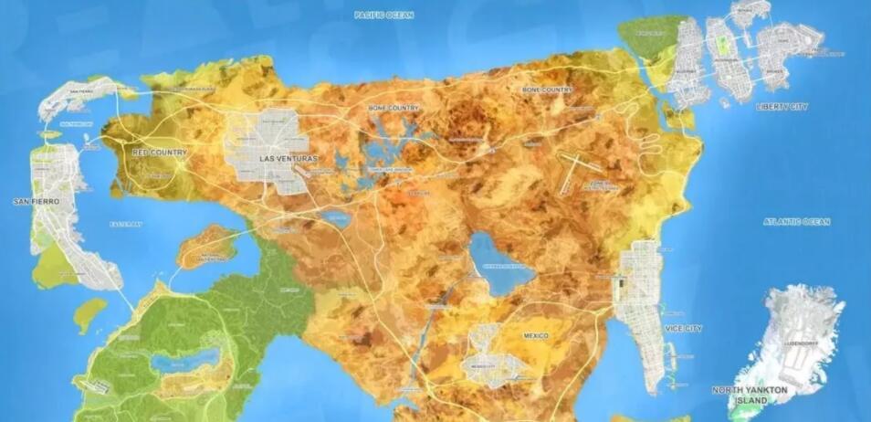 Gta6新地图曝光 三个城市连在一起 地图是gta5的5倍大 腾讯新闻