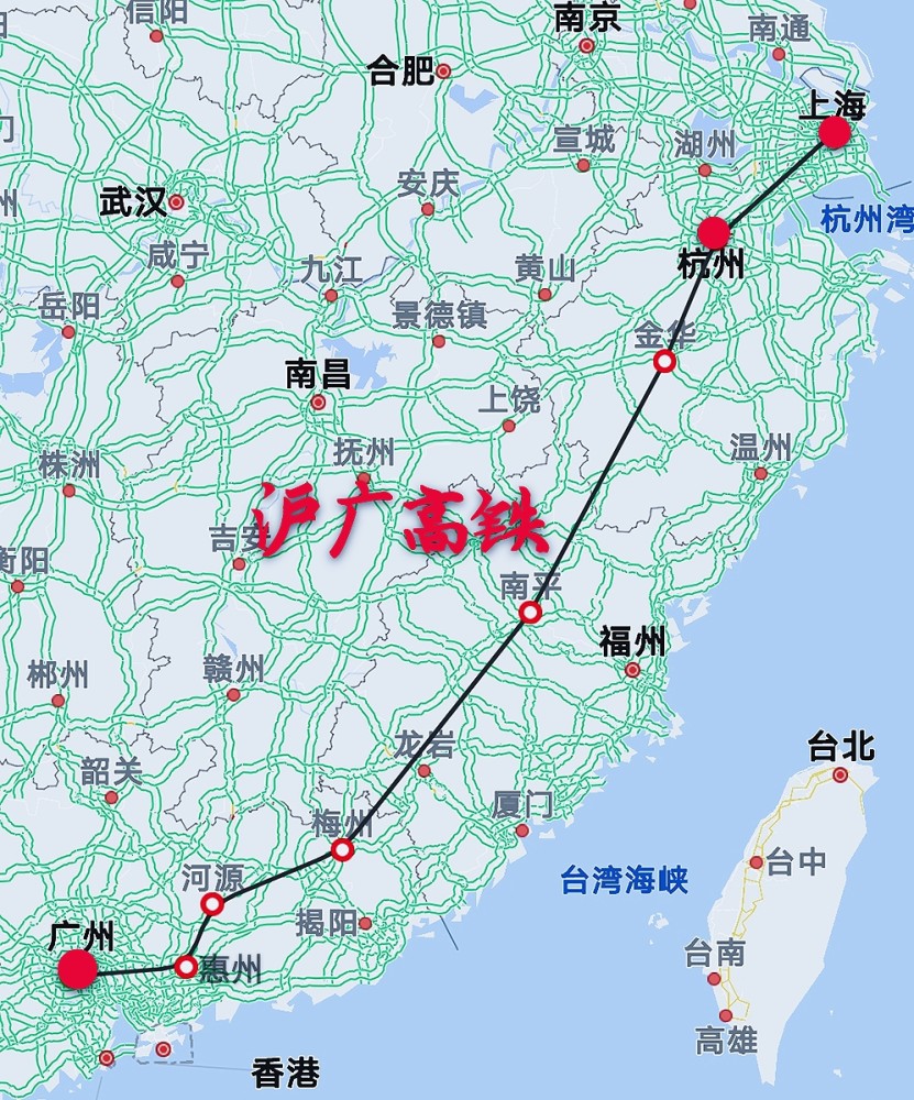 沪广高铁来了将与两条国家干线高铁共线10个普通地级市成受益者