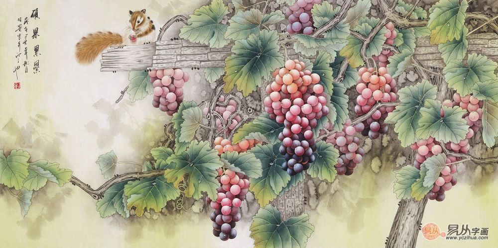 观羽墨|国画葡萄的工笔画 当代画家羽墨作品赏谈