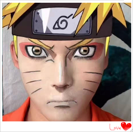 初中生仿妆"鸣人",开头:这是什么玩意啊,最后:神吻过手吧!