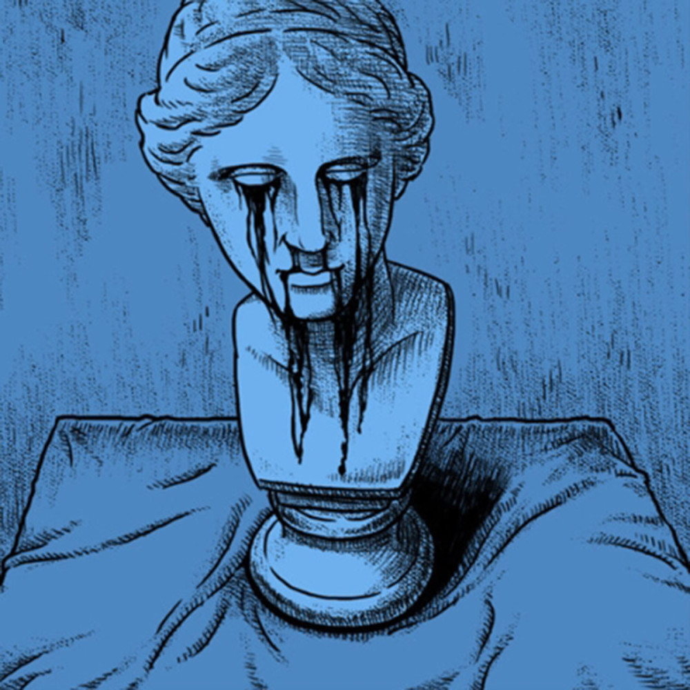 悬疑漫画:黑色放映机素描,绘画室里的模型流出了血泪