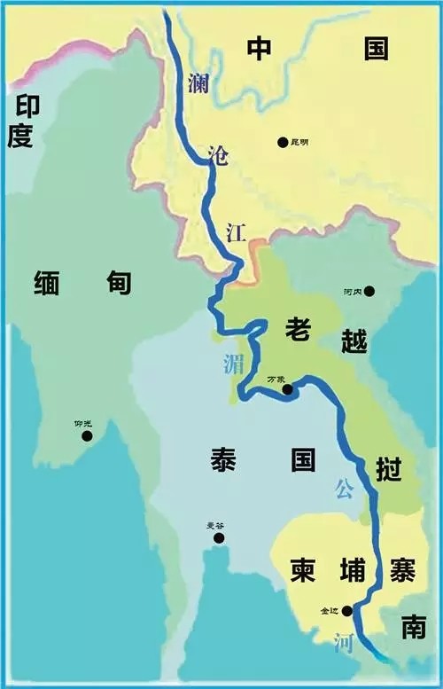 澜湄六国地图图片