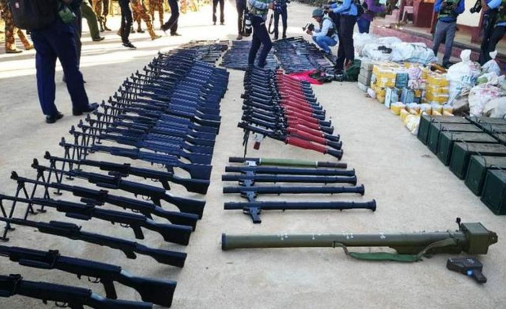 缅甸政府军端平德昂军弹药库,弹药4.6万发,武器足以装备一个营